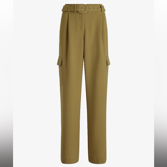 EXPRESS high Waisted Pleated Belted Utility Trouser Pants - Picture 3 of 9